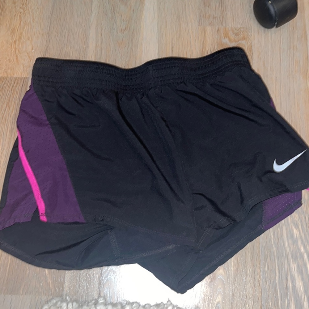 Nike shorts black pink and purple stripped dri-fit